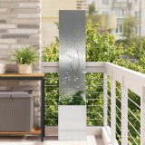 VidaXL Ghiveci de Grădină cu Panou Decorativ Argintiu 32 x 140 cm