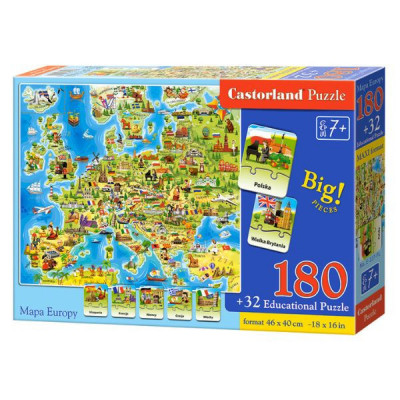 Puzzle educational Harta Europei CastroLand cu 212 piese 40x46 cm foto
