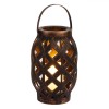 Felinar Rattan, culoare bronz, cu lumina LED, 23x15cm