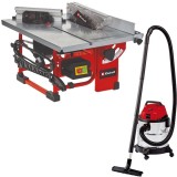 Einhell TC-TS 200 + TH-VC 1820 S - Fierastrau circular de masa 500 W 200x16 mm + Aspirator umed-uscat 1250 W 180 mbar 20 l