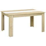 HOMCOM Masă Pentru 6 Persoane, Masă Modernă de Bucătărie cu Blat Colorat pentru Living, Sufragerie, 140x90x75 cm, Stejar, Alb | Aosom Romania