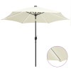 VidaXL Umbrelă de soare cu LED-uri, st&acirc;lp aluminiu alb nisipiu, 300 cm