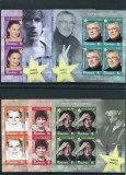 2017 , ROMANIA , Lp 2175 b , Stele ale scenei si ecranului , minicoli in bloc de 4 cu manseta ilustrata - MNH