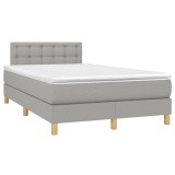 Cumpara ieftin Pat box spring cu saltea, gri deschis, 120x190 cm, textil
