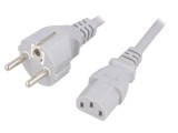 Cablu de Alimentare 1.5m Gri 3x0.75mm2 CEE 7/7 la IEC C13