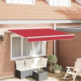 vidaXL Cortina Retractabilă Roșu 350 x 200 cm Poliester, Aluminiu
