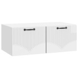 vidaXL Oglindă TV montată pe perete Alb foarte lucios Lemn prelucrat 899029