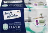 Sanft&amp;Sicher Classic Sensitive h&acirc;rtie igienică umedă, 15 buc