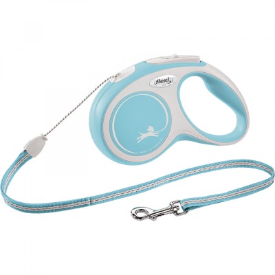 Flexi New Comfort, S cord, lesa retractabila, 5m, albastru deschis foto