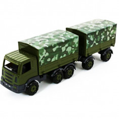 Camion militar cu prelata si remorca - SuperTruck, 71x16x22 cm foto