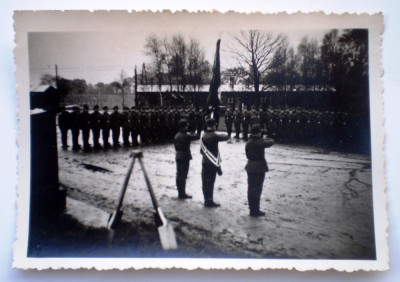 P040 FOTOGRAFIE RAZBOI WWII MILITARI TRUPE RAD REICHSARBEITSDIENST 9/6,2cm foto