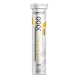 Vitamina C cu aroma de lamaie, 1000 mg, 20 tablete efervescente, OstroVit