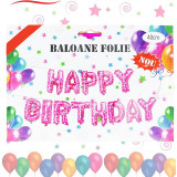 Set baloane Happy Birthday, litere folie metalizata, 40 cm, Oem