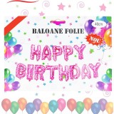 Set baloane Happy Birthday, litere folie metalizata, 40 cm, Idei