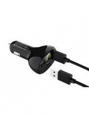 Incarcator auto 1xUSB QC3.0 + 1xUSB 2.4A + 1xUSB Type-C cu afisaj tensiune/putere LED foto