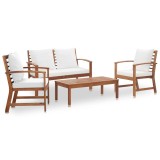 vidaXL Set mobilier de grădină cu perne, 4 piese, lemn masiv de acacia 47283
