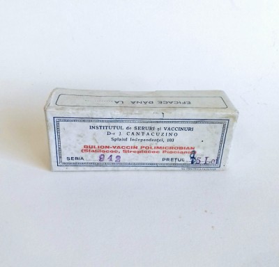 Cutie de vaccin Institutul Dr. Cantacuzino - perioada interbelica foto