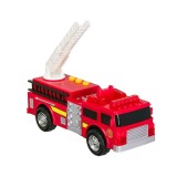 Masina pompieri de jucarie cu functie sonora si luminoasa, Rosu, City Saviors, Lungime 16 cm, Plastic, Oem