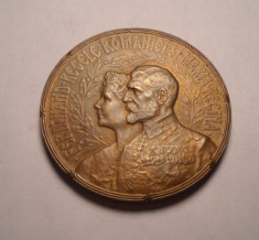 Medalie Regele Ferdinand Regina Maria Incoronarea de la Alba Iulia 1922 Frumoasa foto