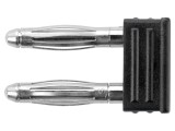 Conector punte stacabila Sch&uuml;tzinger banana 2mm negru, placare nichelata, 12A, 30V AC/60V DC, poliamida