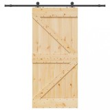 Ușă glisantă cu set feronerie, 100x210 cm, lemn masiv de pin