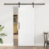 Ușa glisantă cu set de accesorii alb 78x202 cm din lemn masiv de pin