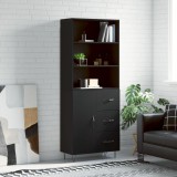 VidaXL Dulap &icirc;nalt, negru, 69,5x34x180 cm, lemn compozit