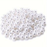 Margele perle din plastic pentru activitati crafts cu diametru 6 mm, alb ,20 grame