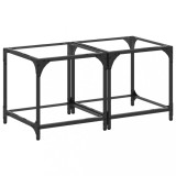 Cumpara ieftin Mese cafea blat din sticla transparenta 2 buc. 40x40x40 cm otel