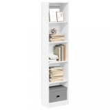 Gossi biblioteca, alb, 40x24x176 cm, lemn prelucrat