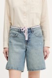 Hollister Co. pantaloni scurți jeans uni, medium waist, KI349-5099