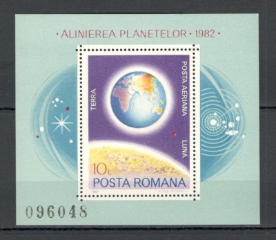 Romania.1981 Posta aeriana:Alinierea planetelor-Bl. YR.703 foto