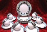 SET SERVICIU CAFEA SI TORT PORTELAN ESCHENBACH BAVARIA DECOR AMAZONIA EISVOGEL