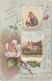 Carte postala veche religioasa &ndash; Maria Radna (Radna, judetul Arad), ilustrata color, circulata 1900, Fotografie