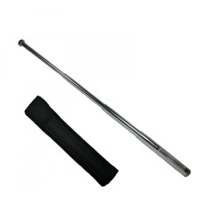 Baston telescopic din otel, argintiu, 77 cm, 4 sectiuni