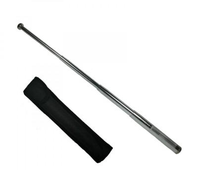 Baston telescopic din otel, argintiu, 77 cm, 4 sectiuni foto