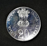 - india 20 rupees (FAO) 1973 argint 0,50 gr 30,27, mm 44,5, Europa, Roze