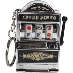 Breloc Model Slot Machine, Mecanism Functional, 4x6 cm, Plastic, Argintiu