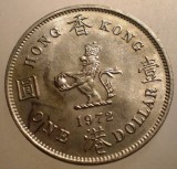 B.490 HONG KONG COLONIE BRITANICA ELIZABETH II 1 ONE DOLLAR 1972 XF