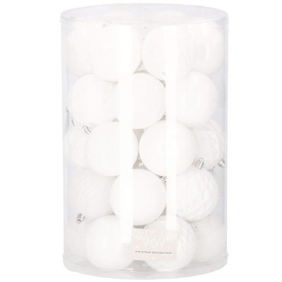Set globuri de Craciun, 30 bucati, 8cm, 6 modele, alb Household NewTrend foto
