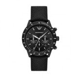 Emporio Armani AR11453, Mario Ceas Bărbați 43mm Cronograf Baterie cu Curea Textilă Neagră