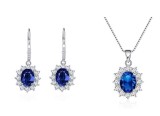 Set Bijuterii Argint S925 Cu Cristale Safir &ndash; Eleganță și Stil Cod Set 209A, Argintboutique