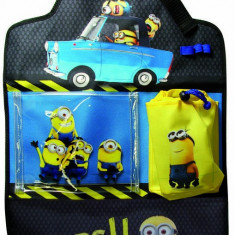 Organizator scaun auto Minions pentru spatarul scaunului din fata, 40 x 60 cm