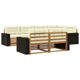 vidaXL Set de canapele de exterior cu pernă 7 pcs Natural și Crem 3383483