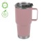 Pahar Termos Metalic, Roz Mat, 845ml, Cu M&acirc;ner și Capac Transparent