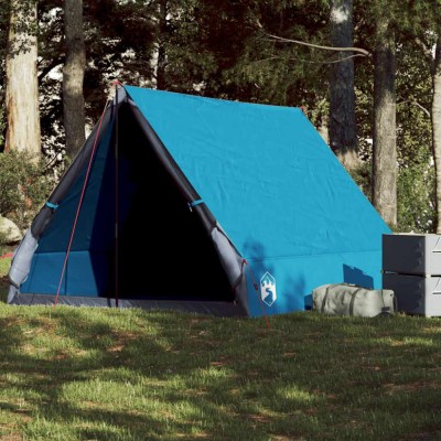 vidaXL Cort de camping cu cadru A, 2 persoane, albastru, impermeabil foto