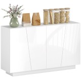 Dulap multifunctional HOMCOM cu 5 niveluri din PA alb cu polita reglabila pe 3 niveluri si baza inaltata, 150x40x88 cm | Aosom Romania