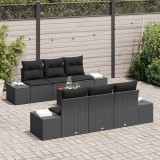 VidaXL Set Canapea Grădină 7 pcs Negru 55 x 55 x 37 cm