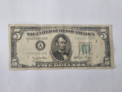 SUA 5 Dollars 1950 Rara foto