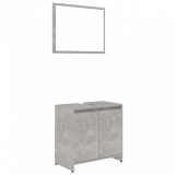 Set mobilier de baie, gri beton, PAL